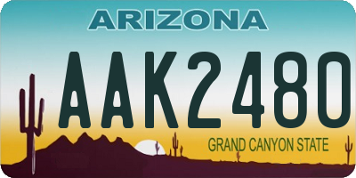 AZ license plate AAK2480