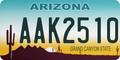 AZ license plate AAK2510