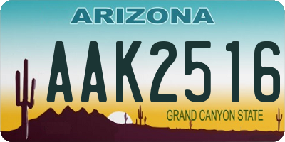 AZ license plate AAK2516