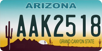 AZ license plate AAK2518