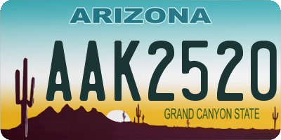 AZ license plate AAK2520