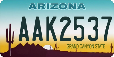 AZ license plate AAK2537