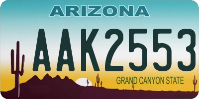 AZ license plate AAK2553