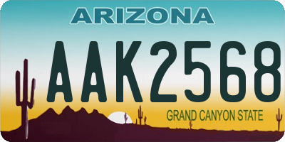 AZ license plate AAK2568