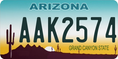 AZ license plate AAK2574
