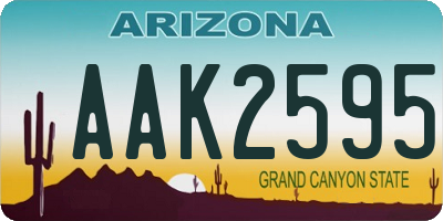 AZ license plate AAK2595