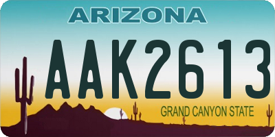 AZ license plate AAK2613
