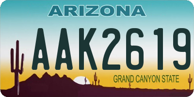 AZ license plate AAK2619