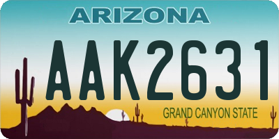 AZ license plate AAK2631