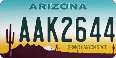 AZ license plate AAK2644