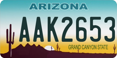 AZ license plate AAK2653