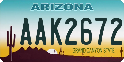 AZ license plate AAK2672