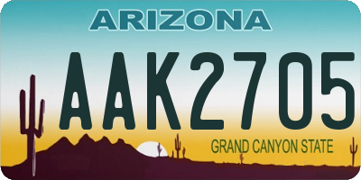 AZ license plate AAK2705