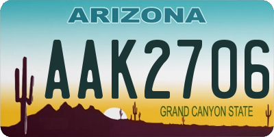 AZ license plate AAK2706