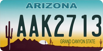 AZ license plate AAK2713