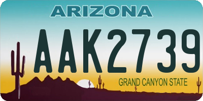 AZ license plate AAK2739