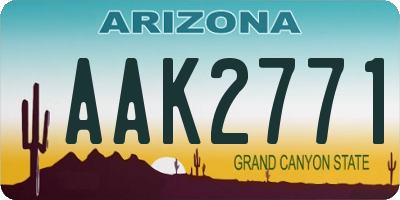 AZ license plate AAK2771