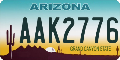 AZ license plate AAK2776
