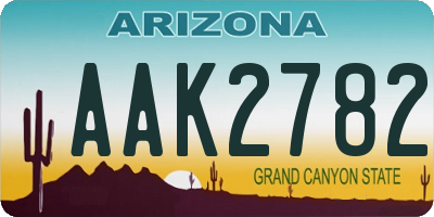 AZ license plate AAK2782