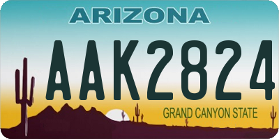 AZ license plate AAK2824