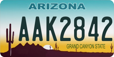 AZ license plate AAK2842