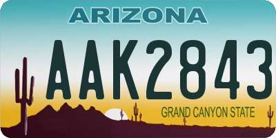 AZ license plate AAK2843