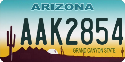 AZ license plate AAK2854