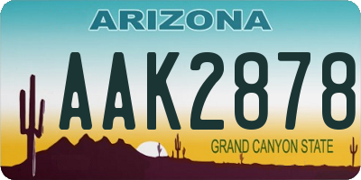 AZ license plate AAK2878
