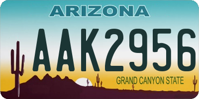 AZ license plate AAK2956