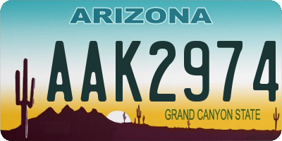 AZ license plate AAK2974