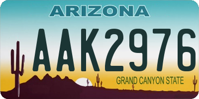 AZ license plate AAK2976