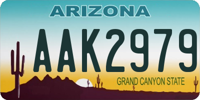 AZ license plate AAK2979