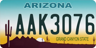 AZ license plate AAK3076