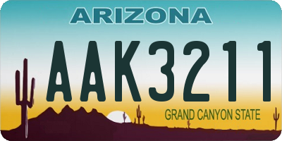 AZ license plate AAK3211