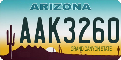 AZ license plate AAK3260