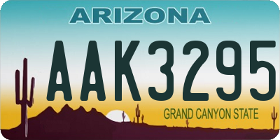 AZ license plate AAK3295