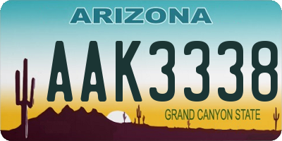 AZ license plate AAK3338