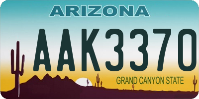 AZ license plate AAK3370