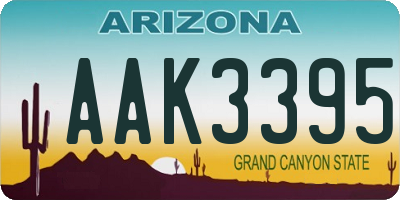 AZ license plate AAK3395