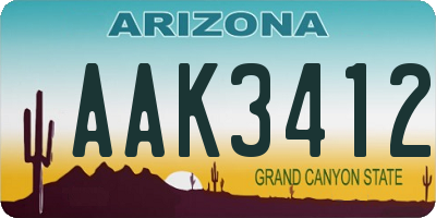 AZ license plate AAK3412