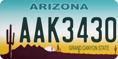 AZ license plate AAK3430