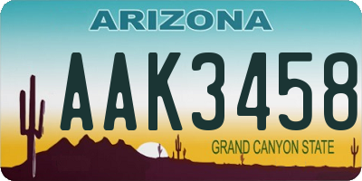 AZ license plate AAK3458