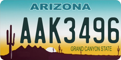 AZ license plate AAK3496