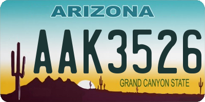 AZ license plate AAK3526