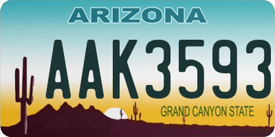 AZ license plate AAK3593