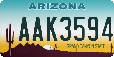 AZ license plate AAK3594