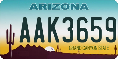 AZ license plate AAK3659