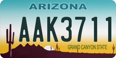 AZ license plate AAK3711