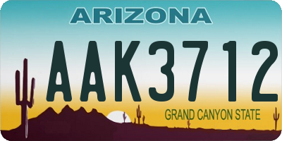 AZ license plate AAK3712