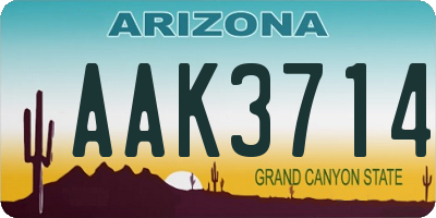 AZ license plate AAK3714